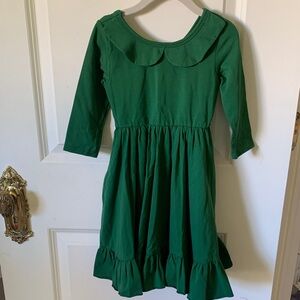 Charming Green Kids Casual Dress